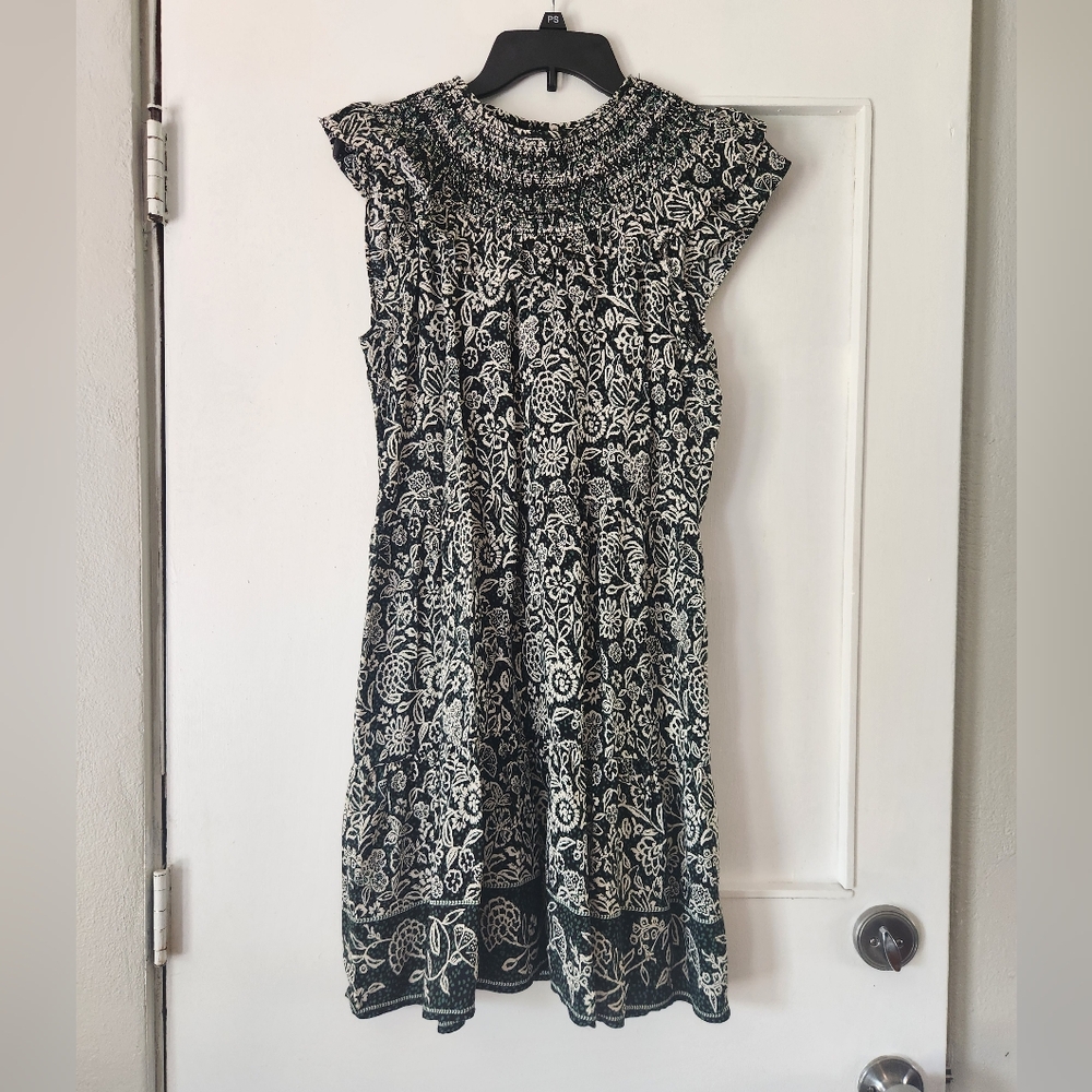 Elegant Black and White Floral Dress